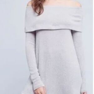 (BOGO FREE) Anthropologie Naples Tunic Off Shoulder Gray Top Eri + Ali XS